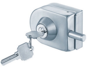 Türschloss zum Klemmen an Glastüren von 8 mm Glas