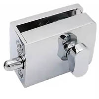 WC-Türschloss zum Klemmen an Duschtüren bis 12 mm Glas