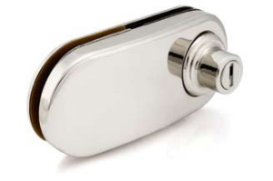 Türschloss zum Klemmen an Glastüren bis 8 mm Glas