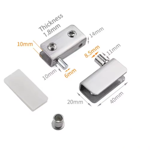 Zapfenscharniere für Glastüren bis 8 mm Glas.